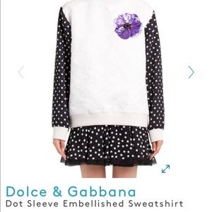 Dolce & Gabbana Dot sleeve embellished sweatshirt